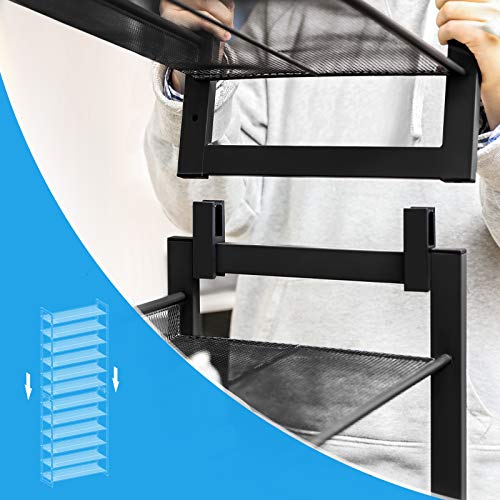 Schuhregal - 2 - Stapelbar - 12 Level - Metallrahmen - Schwarz