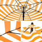 Strandparasol - Ø 160 cm - faltbar - Streifen Orange / Weiß