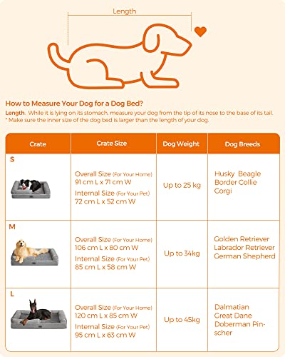 Hundebett - Dogsofa - 120 x 85 x 25 cm - abnehmbare und waschbare Abdeckung - Grau