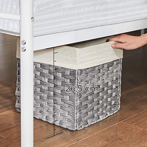 Einzelbettrahmen - 90 x 190 cm - Metallrahmen - Weiß