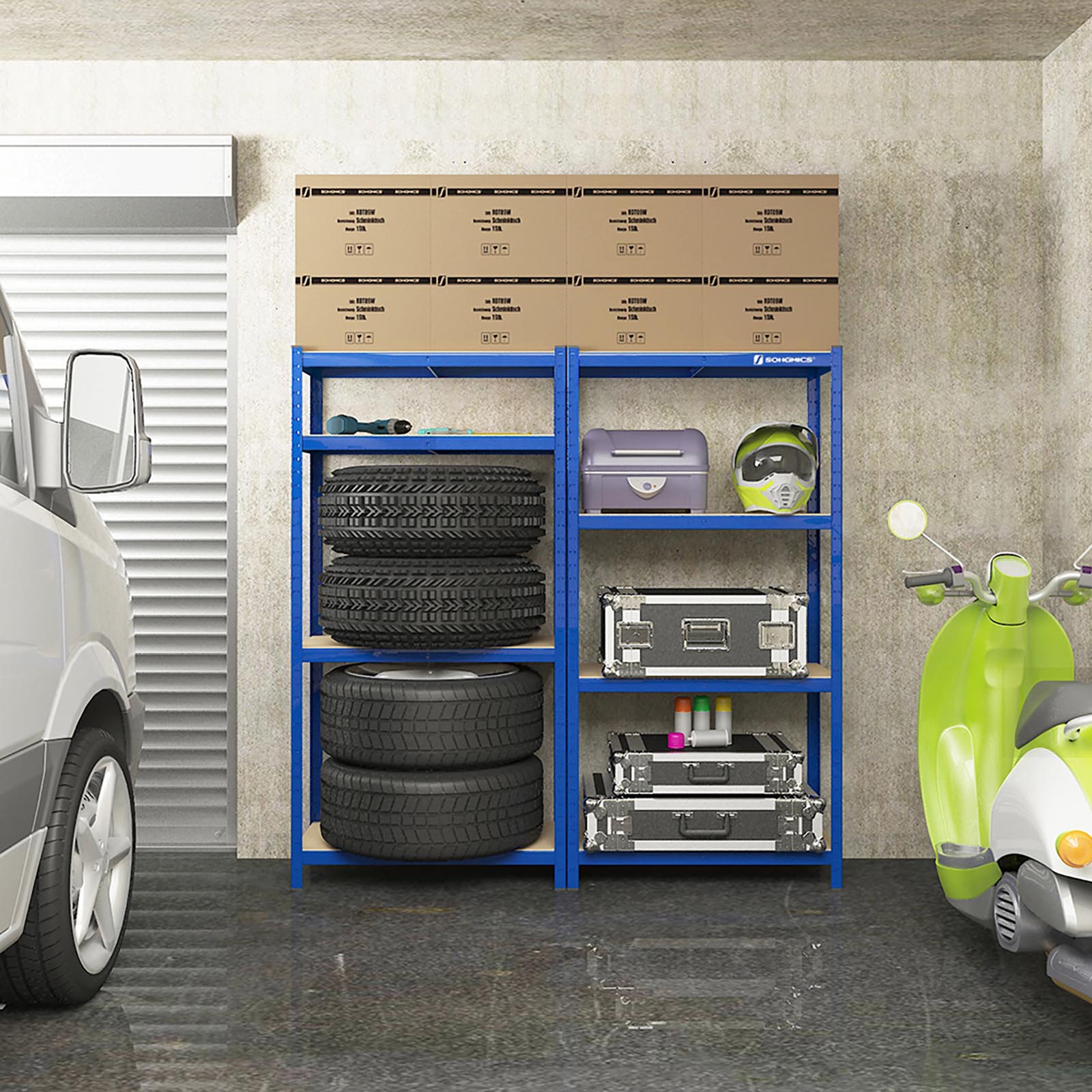 Lagerschrank - Schleifschrank - Lagerregal - Blau