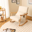 Gungstol – med hög rygg och vadderad sits Modern accentstol – Beige