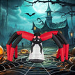 Lång – uppblåsbar halloweenspindel, läskig spindeldekoration med röda tunnelögon och LED belysning – 313 cm – Röd