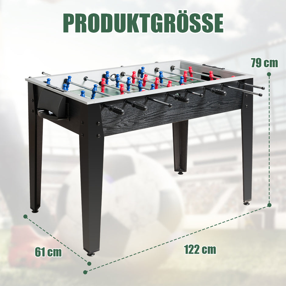 Bordfotboll – i tävlingsstorlek Fotbollsbord för vuxna och barn – 122 x 61 x 79 cm – Svart