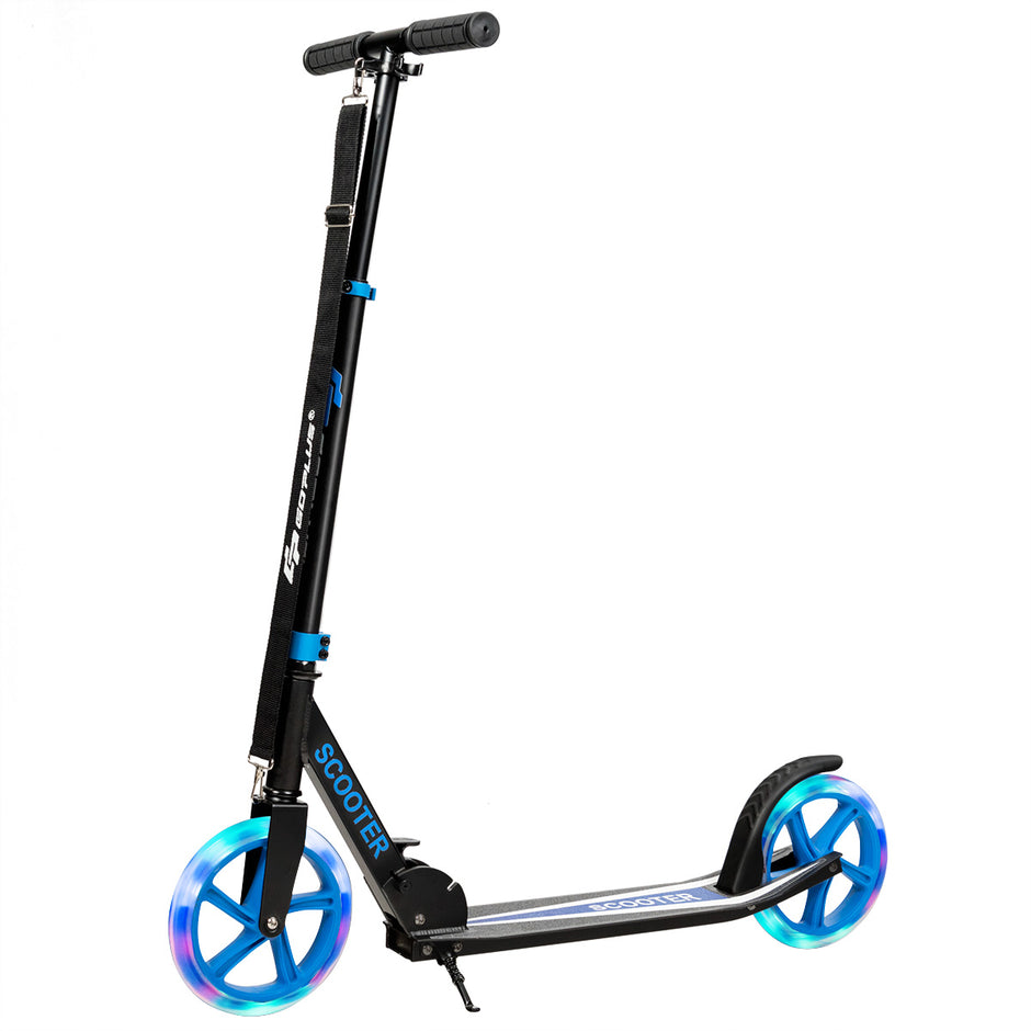 Scooter – Roller hopfällbar höjdjusterbar lastkapacitet med LED hjul – 100 kg 2 – Blå