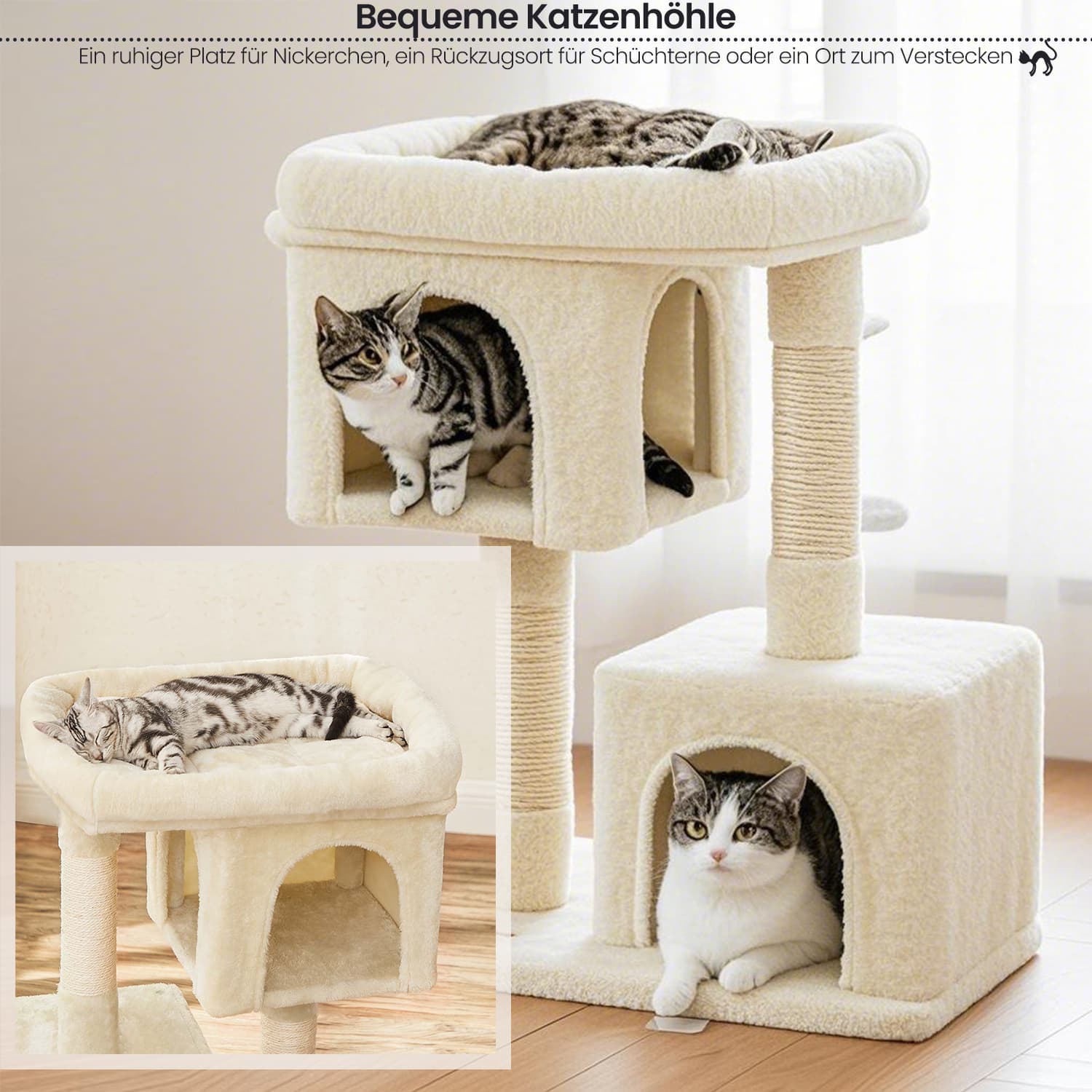 84 cm Hochkratzerpfosten, Kratzerpfosten für große Katzen, große Aussichtsplattform
