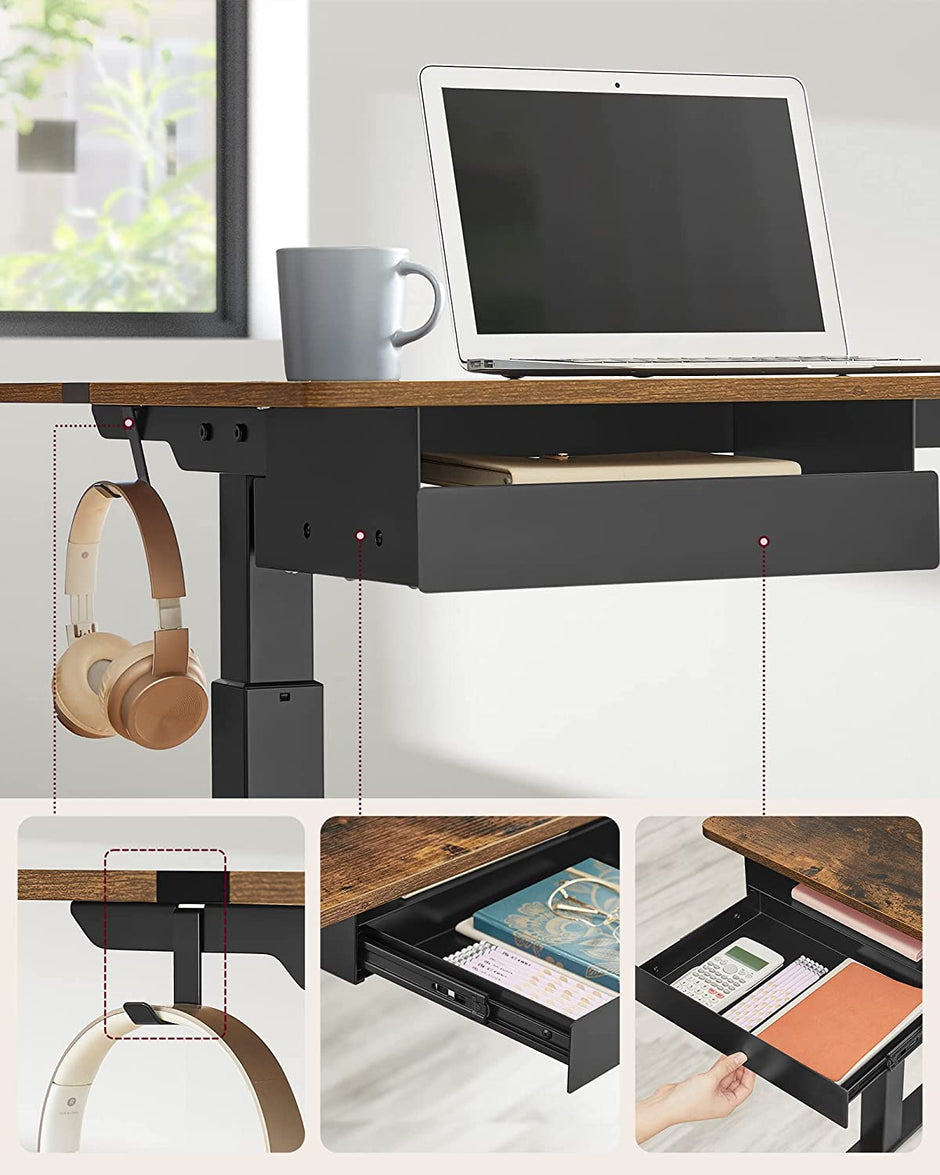 Elektrischer Schreibtisch – höhenverstellbar – mit Sockel