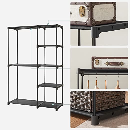 Kleiderschrank - Kleiderregal - Speicherplatz faltbar - 112 x 43 x 165 cm