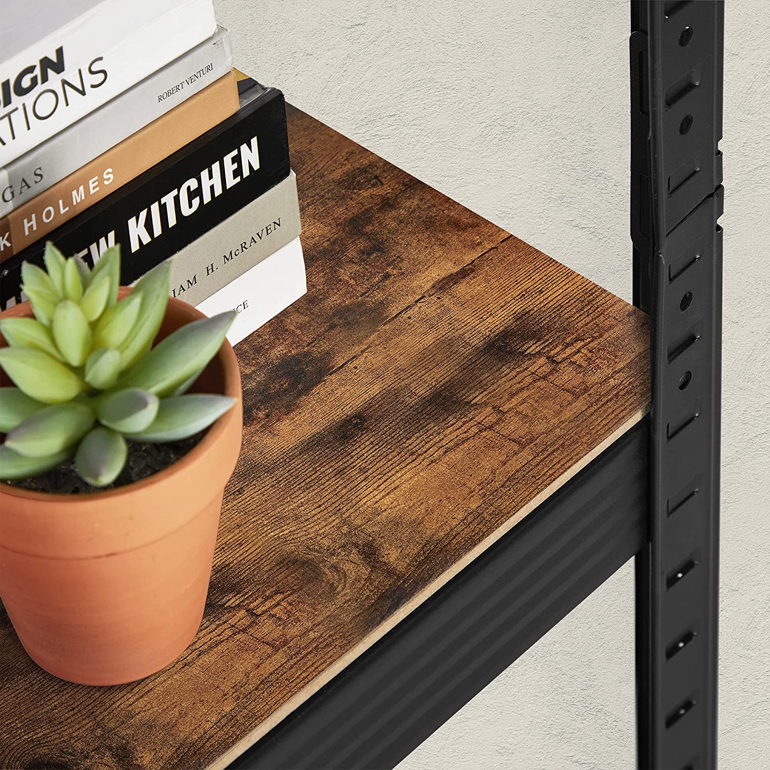 Lagerregale - Lagerschrank - Set von 2 - 5 Regalen - steuerpflichtig bis 400 kg - braunes Schwarz