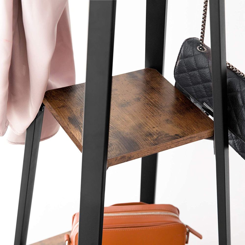 Coat Rack - mit 3 Regalen - Gaderobe Standard - Industrielles Design - Brown Black