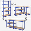 Speicherregale - 2 - Kellerroppboards - 5 einstellbare Regale - Metallplanken - 160 x 80 x 40 cm - Grau
