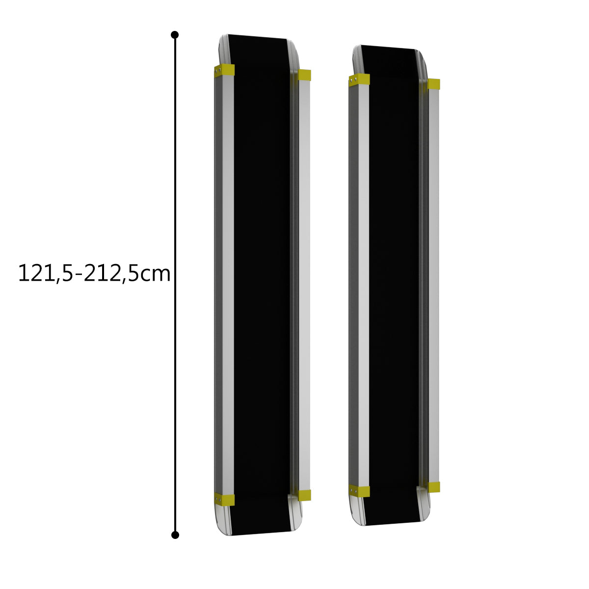 Skalbar – halkfri aluminiumlastramp Teleskopramp – 2 x – Svart