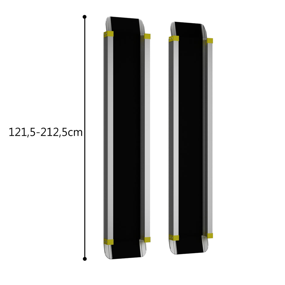 Skalbar – halkfri aluminiumlastramp Teleskopramp – 2 x – Svart