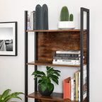 Buchregal - Wohnzimmerschrank - Holzbretter - Metallrahmen - Brown