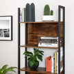 Buchregal - Wohnzimmerschrank - Holzbretter - Metallrahmen - Brown