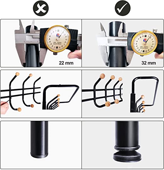 Kleidungsregal - mit 3 Schuhregalen - mit 18 Haken - Metall - 68,8 x 35,2 x 187 cm