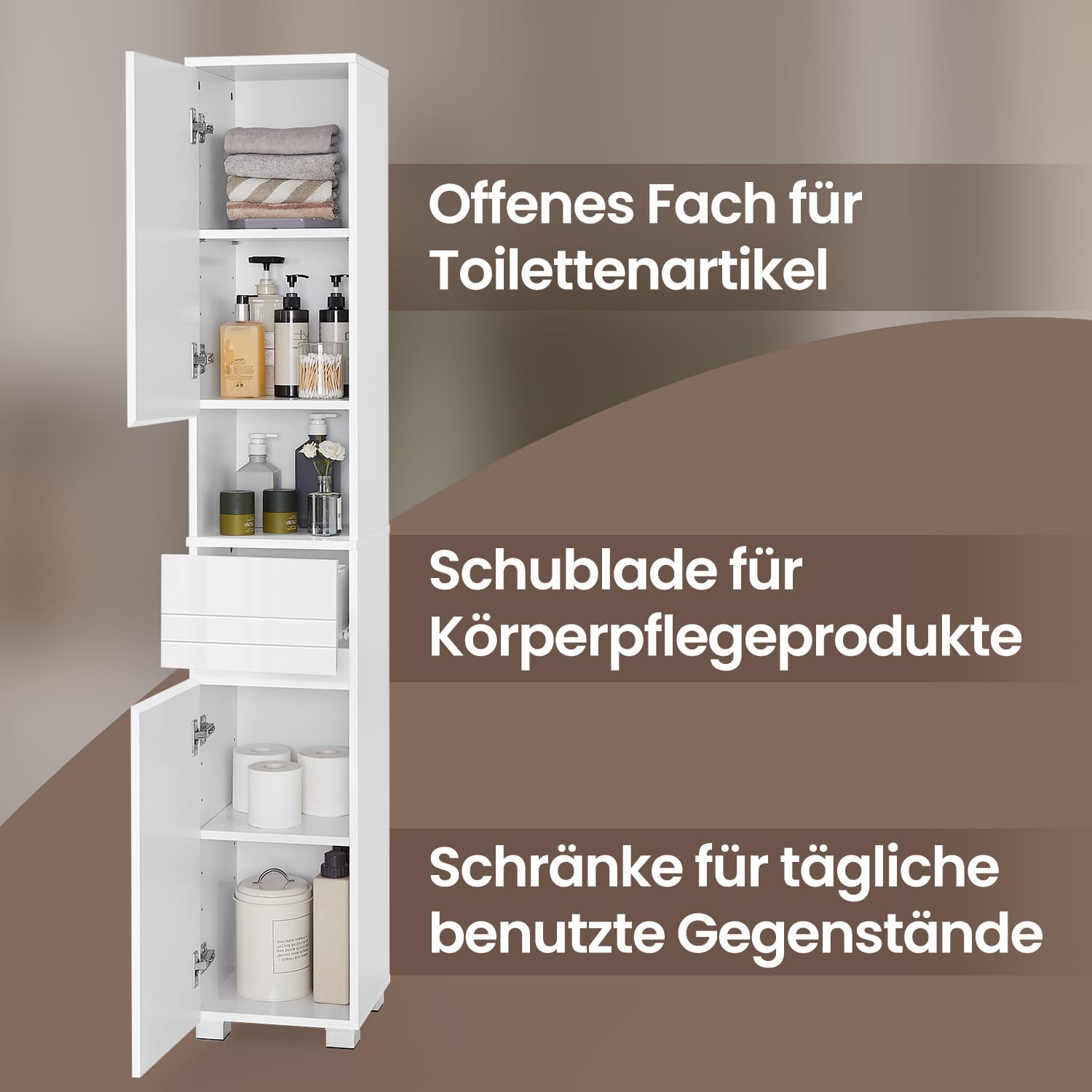 Badezimmermöbel - mit einer Schublade, kompakt und modern