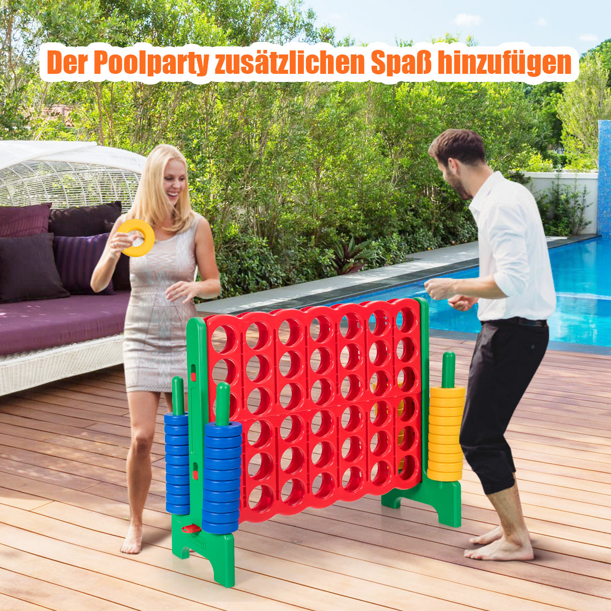 Connect – Four Game Wins Board Sets fyra i rad spel med Jumbo ringar röda och gröna – 4 42 – Röd och grön