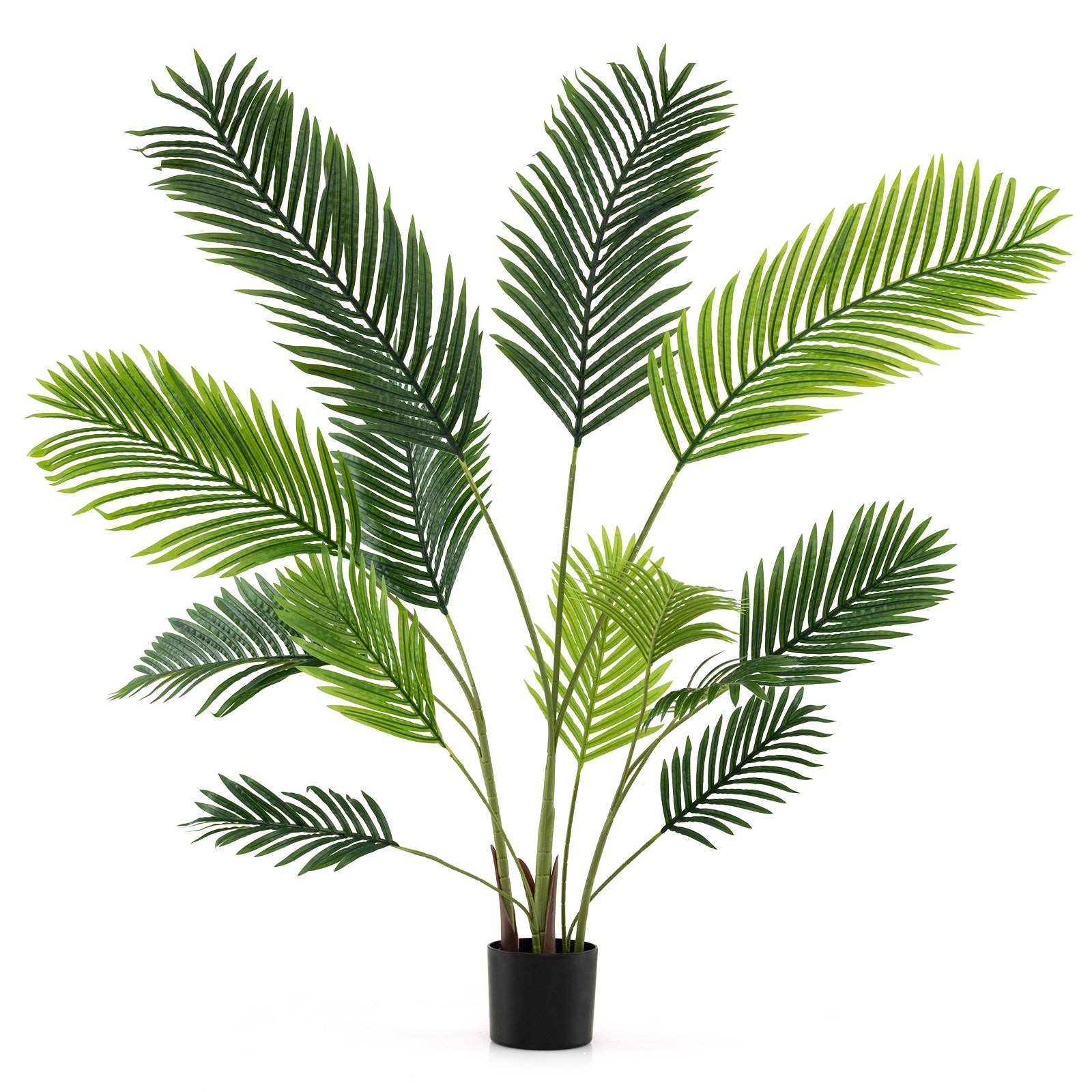 pack – Konstgjord Areca Palm Konstväxt i kruka med gröna blad – 2 140 cm – Grön