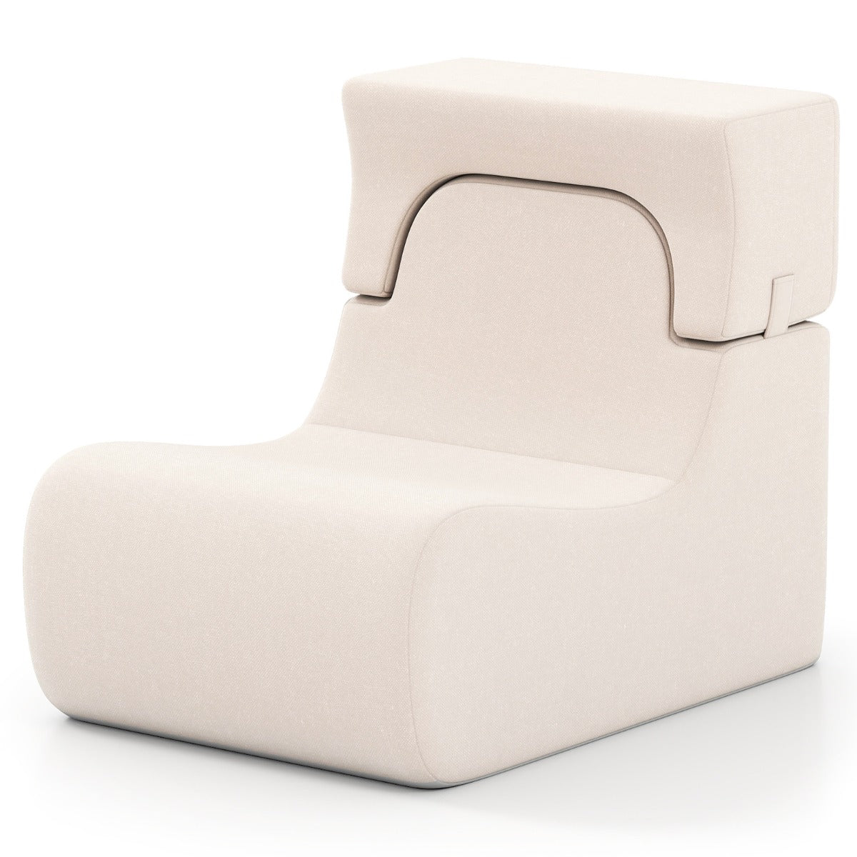 Golvfåtölj – för Vuxen Lazy Sofa med avtagbar Huvudstöd tvättbar Isfäll Överdrag – Beige