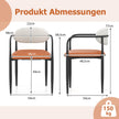 pack – matstolar med vadderad sits och ryggstöd, stoppade köksstolar – 2 – Orange
