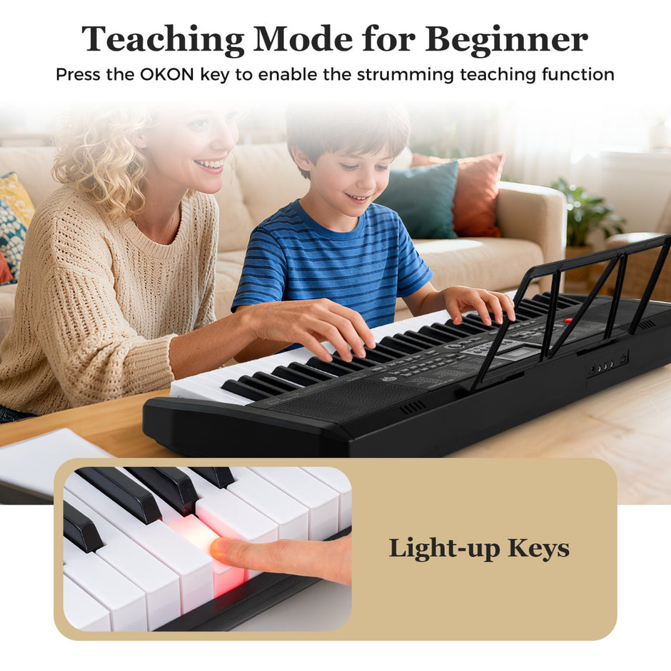 tangenters – bärbart keyboard med rytmer och ljudfärger Elektroniskt piano – 61 200 200 – Svart