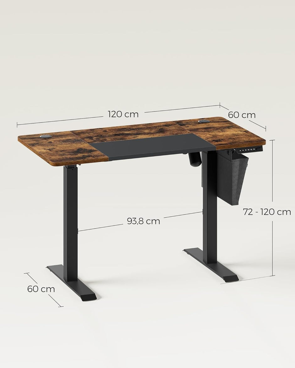 Elektrischer Schreibtisch – mit Rollen und Stauraum