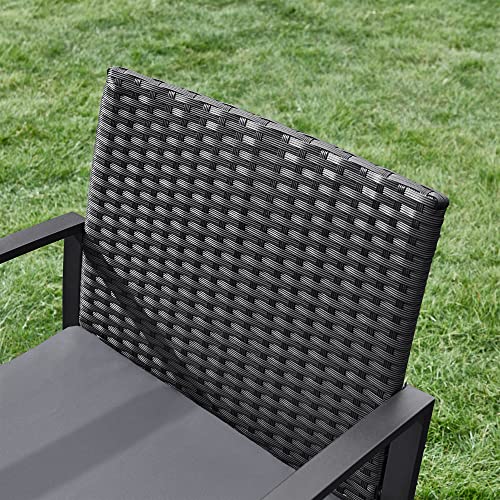 Balkonmöbel - Loungeset - 2 Stühle und Tisch - Schwarz