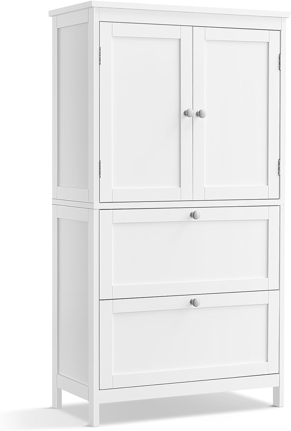 Badezimmerschrank - Wohnzimmerschrank - Türen - 2 Schubladen - Van Hout - Weiß