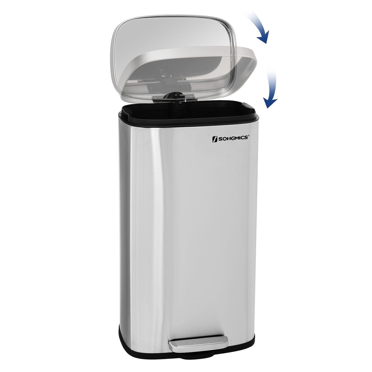 Abfallbehälter - Müll - 30 l - Metall - Abnehmbarer Behälter - Silber