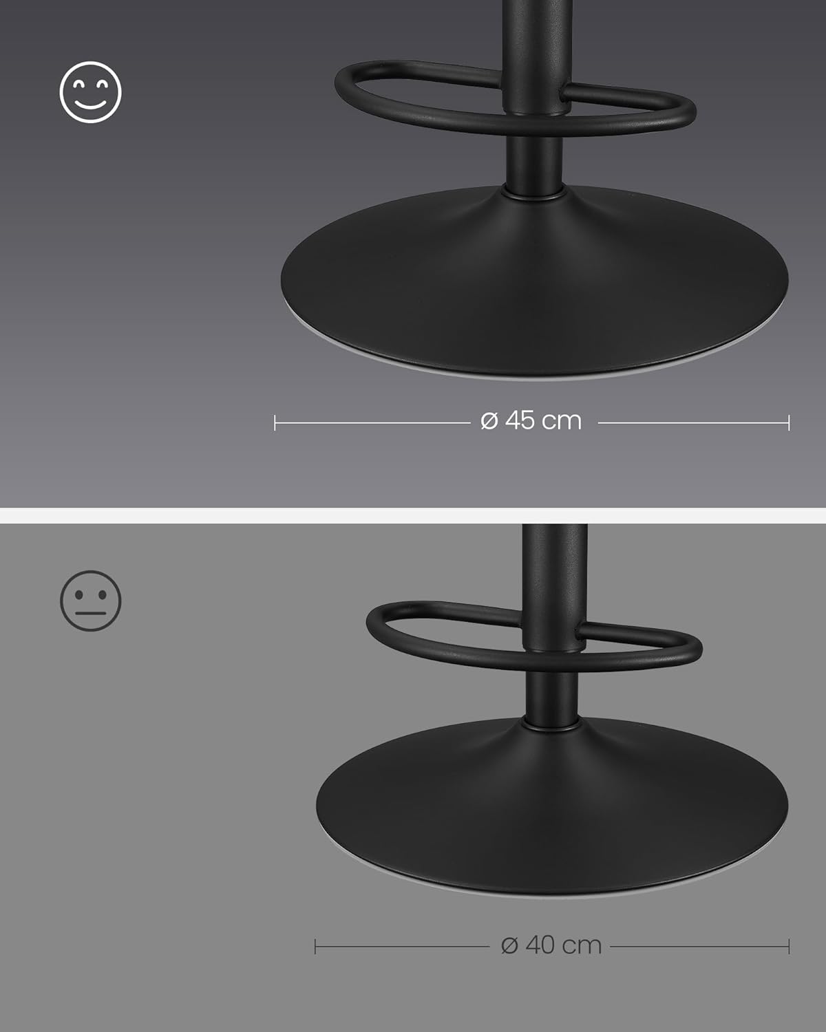 Barhocker - 2 - mit Rückenlehne - Tinte schwarz
