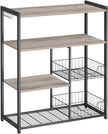 Küchenständer - Küchenschrank - Aufbewahrungsschrank - 4 Level - Metallrahmen - Holzbretter - Weiß