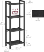 Bücherregal - Wohnzimmerschrank - mit 4 Levels - offene Regale - Schwarz