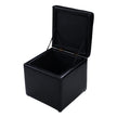 Seat – Cube sittbox sits pall förvaringsbox stoppad läder bröst – Svart