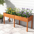 Utomhus – högbädd med ben trä planteringslåda avskiljare – 185 x 58 x 77 cm – Gul