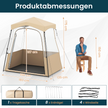 Sporttält – Transparent med klar sikt och Robust ram Bärväska – 183 x 135 x 175 cm – Brun