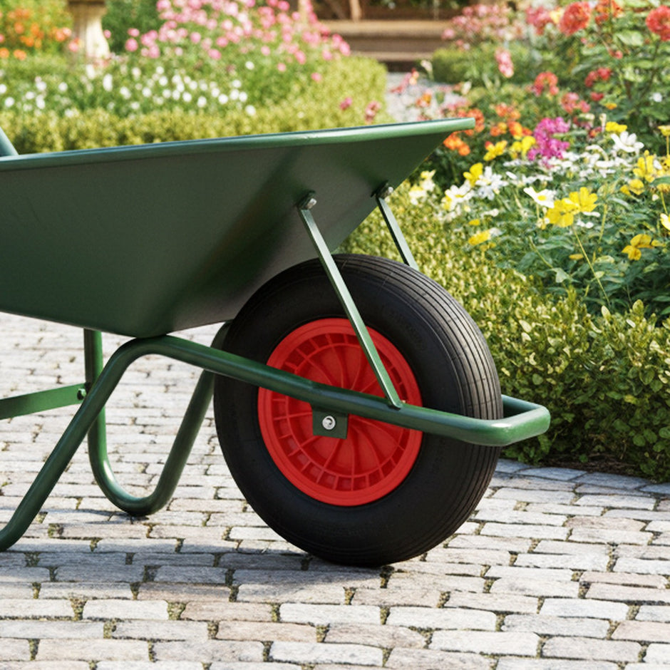 Kärrrad – upp till Helgummiskiva bärkraft – 4.80/4.00 8 Ø 400 mm 250 kg – Svart