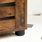 Badezimmerschrank - Holzschrank - 2 französische Türen - Brown