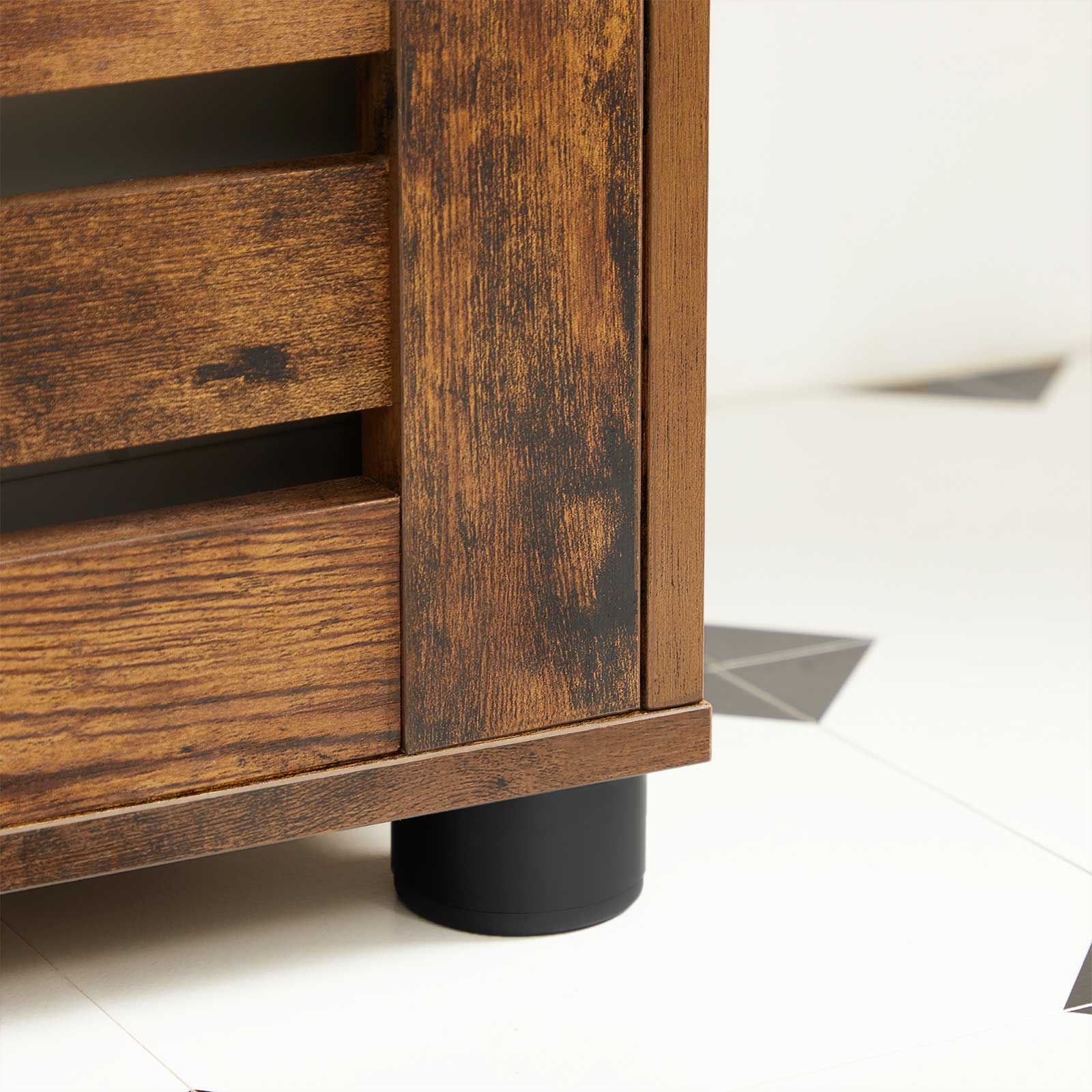 Badezimmerschrank - Holzschrank - 2 französische Türen - Brown