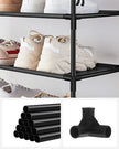 Schuhregal - mit 5 Levels - Schuhspeicher - Stehstange - mit Metallrahmen - Schwarz