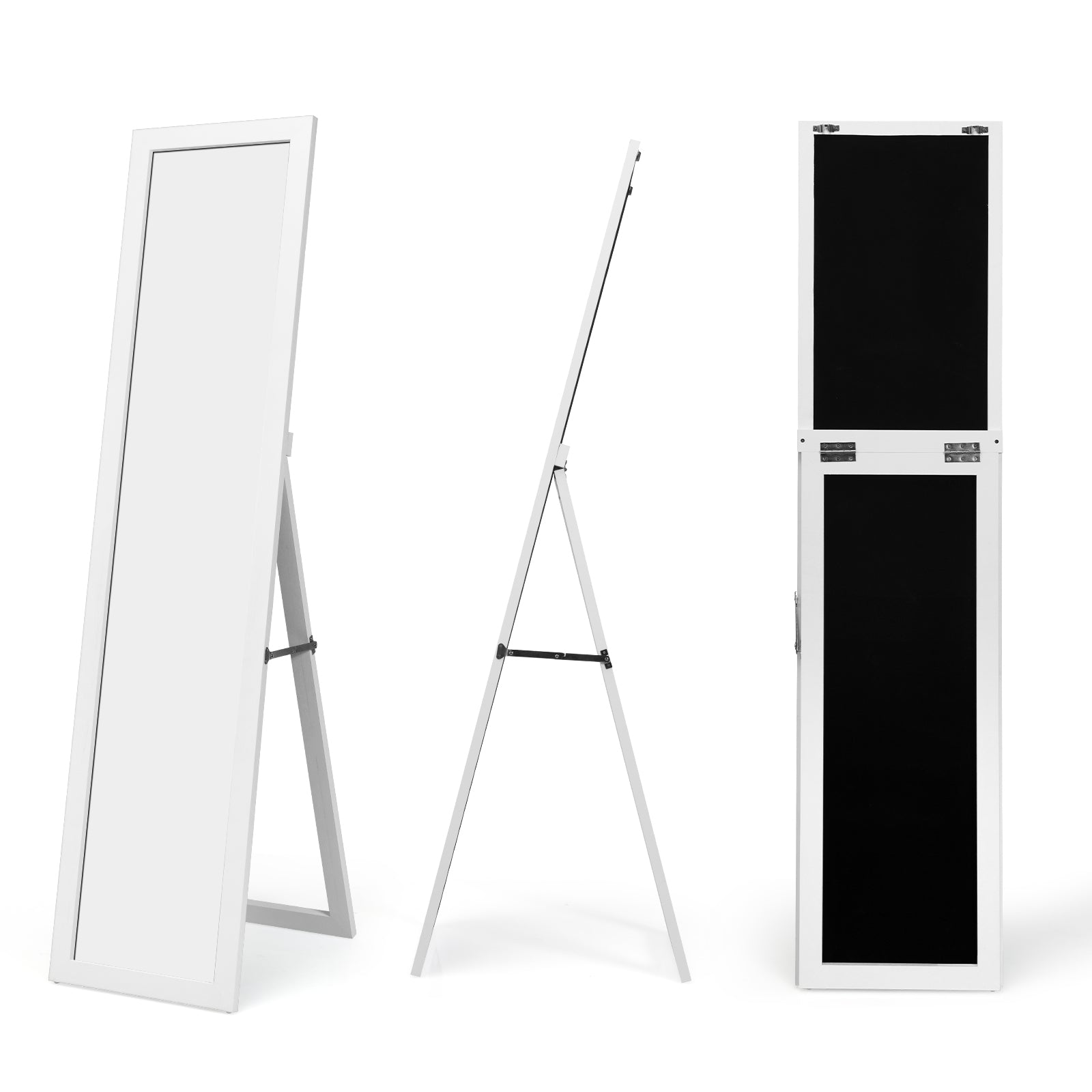 i – fullängdsspegel Hellängdsspegel med träram – 2 1 37 x 155 cm – Vit