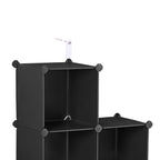 Aufbewahrungsgreifer - Würfelschrank - Kunststoff - 6 Fächer - Schwarz