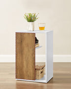 Seitentisch - Nachttisch - kleiner Tisch - modern - 30 x 40 x 60 cm - braunes Weiß