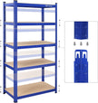 Speicherregale - 2 - Kellerroppboards - 5 einstellbare Regale - Metallplanken - 160 x 80 x 40 cm - Grau