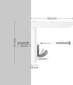 Wandtellack - Halle -Kleiderregal - mit 4 Doppelhaken - mit Brett
