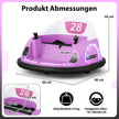Sittande – bumperbil för småbarn 12V elektrisk 360° snurrande leksaksbil med fjärrkontroll – Rosa
