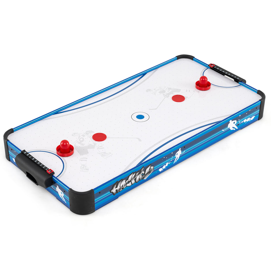 Airhockeybord – med 12V motor och puckar skjutare Elektrisk Air Spelbord Lufthockey – 2 2 – Vit