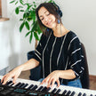 tangents – piano keyboard med stativ och mikrofon bärväska digital E – 61 – Svart