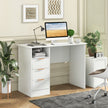Skrivbord – med lådor och laddstation datorbord modern kontorsbord – 3 – Vit