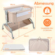 Baby – Beistellbed med faldig höjdjustering och låsbara hjul – 7 – Beige